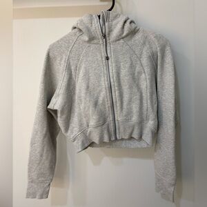 Lululemon Athletica Light Gray Cropped Scuba Hoodie